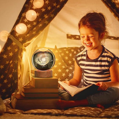 3D Galaxy Crystal Ball Night Lamp