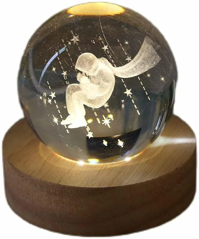 3D Star Prince Crystal Ball Night Lamp