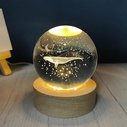 3D Whale Crystal Ball Night Lamp